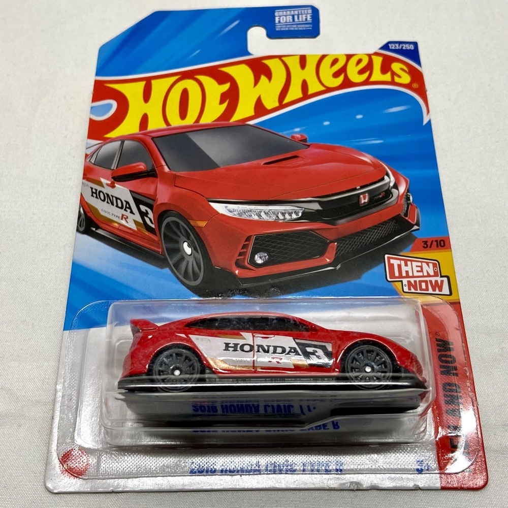 Hot Wheels 2018 Honda Civic Type R 123/250 Red HW Then Now 3/10 Die-cast 1/64
